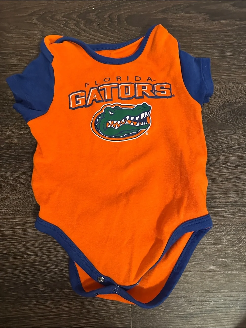 Florida gators orange and blue baby one piece bodysuit 12 months